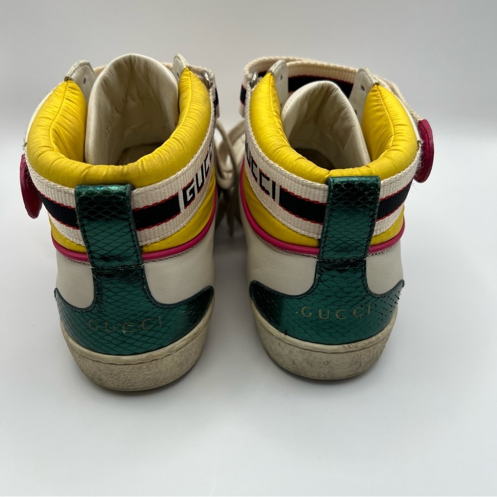 Gucci Signature Web Stripe Ace High Top Sneakers - Picture 5 of 9